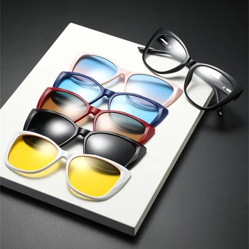 Ženy Značky Dizajnér Polarizované Okuliare Vymeniteľné Šošovky, slnečné Okuliare Retro Rámy Nočné Videnie šošovky, Slnečné Okuliare Pre Ženy