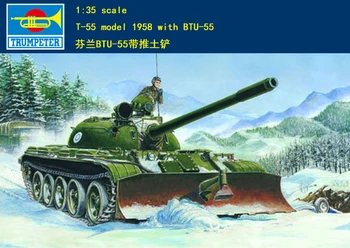 00313 1:35 Fínsko BTU-55 stredný tank (s bulldozer lopata) zostavenie modelu