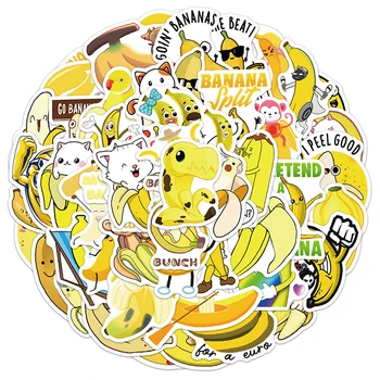 10/30/60pcs/set Banán Karikatúra Roztomilý Zábavné Pohode Žlté Ovocie Graffiti Nálepka Na Batožinu Skateboard Deti Notebook, Telefón Obtlačky