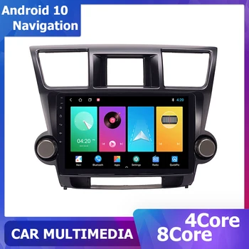 10 palcový Android 11 Auto Radio Na Toyota Highlander na obdobie 2008-2013 Multimédiá GPS Stereo Navigáciu carplay 6+128G 1280*720 DSP 8core