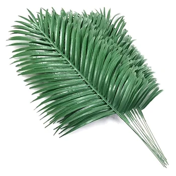 12Pcs 51*24 cm Umelého Palmového Lístia Rastliny Faux Palm Fronds Tropické Veľké Palmové Listy Zelene, Strojov pre Listy Havajská Párty