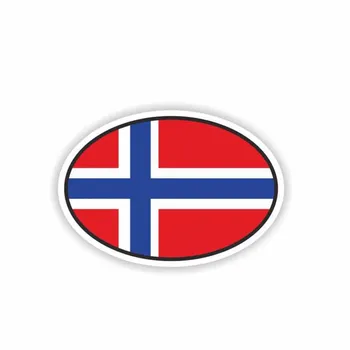 12X8CM Hot Predať Auto Styling Nórsku Vlajku Oválne Auto Nálepky Okno Prilbu na Motocykel, Obtisky