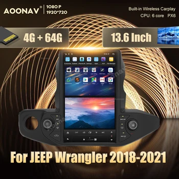 13.6 palcový Android multimídia Pre JEEP Wrangler 2018 2019 2020 2021 autorádia coche autoradio video prehrávače carplay Auto
