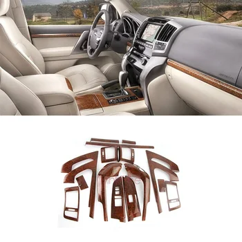 19 ks Interiérové Drevené Dekorácie Tvarovanie Krytu Styling Príslušenstvo Toyota Land Cuiser 200 LC200 2008 -2015