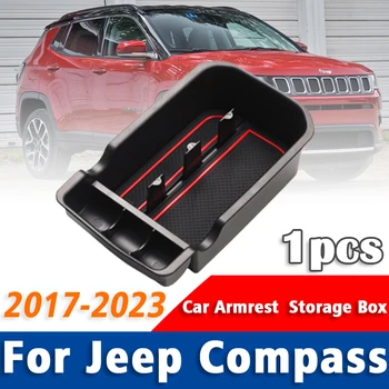 1Pcs Opierkou stredovej Konzoly Úložný Box Pre Jeep Compass 2017 2018 2019 2020 2021 2022 2023 Zakladanie Upratovanie, Interiérové Doplnky