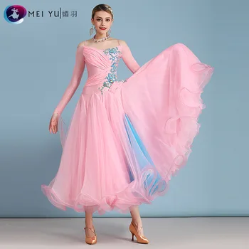 1pcs/veľa luxusnom štýle žena spoločenský tanec šaty lady ružová drahokamu valčík tanec dlhé šaty