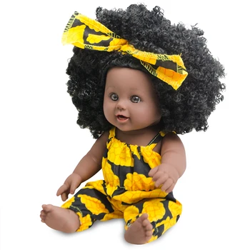30 cm Afica Baby Doll Hračky Mäkké Silikónové Znovuzrodené Dieťa Realistické Vinylové Bábiky Black znovu sa narodiť Dievča Deti Bábiky s Módne Oblečenie