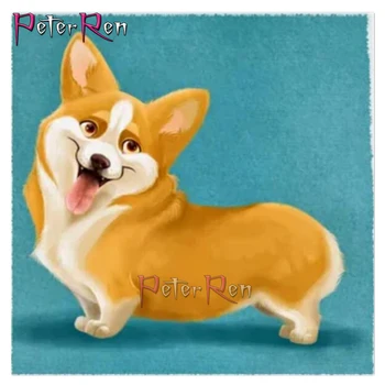 3D Full diamond Maľovanie Žlté vlasy psa Diamanty Výšivky zvierat DIY 5D drahokamu mozaiky Živice Cross Stitch Domova pre šteniatko