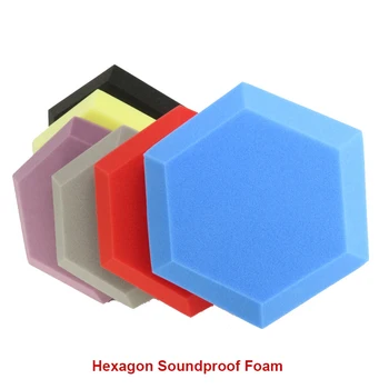 6/12Pcs 180x300mm Studio Akustický Panel Hexagon, Zvukotesné Pena Zvuková Izolácia Steny Panel Spomaľovač Horenia Hubky 7 Farieb