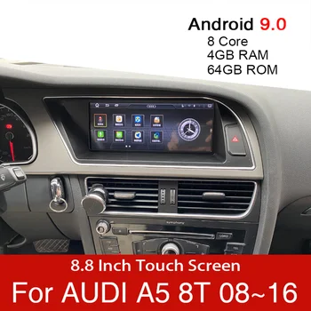 8.8 palcový Android MMI 2,5 G 3G auto multimediálny prehrávač 4 + 64 G GPS navigácie stereo dotykový displej DVD pre 2009-2016 Audi A5 B8, 8T