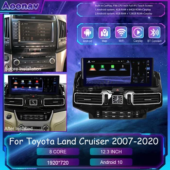 Android 128G Auto Radio Na Toyota Land Cruiser 200 LC200 2007 2008 2009 OBDOBIE 2010-2015 GPS Navigácie Multimediálny Prehrávač Dotyk Sceen
