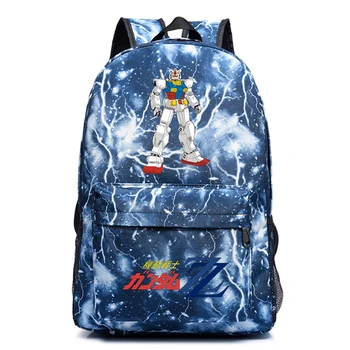 Anime Gundam Tlač Batoh Študent Zips Cartoon Aktovka Plátno Packsack Unisex Bežné Batohu Teenager Cestovná Taška Na Prenosný Počítač