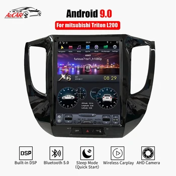 AuCAR tesla Android 9.0 multimediálne autorádio na Mitsubishi Triton L200 2016 -2018 GPS navigácie 1 din stereo autoradio DVD