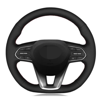 Auto Volant, Kryt Čierny Pravej Kože Pre Hyundai Santa Fe 2019
