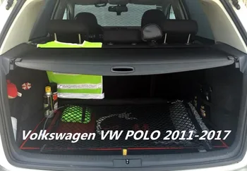 Auto Zadný Kufor Security Shield Cargo Kryt Pre Volkswagen VW POLO 2010-2019 Vysokej Quali Auto Príslušenstvo, Čierna, Béžová