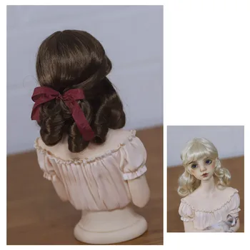 BJD bábika parochňu vhodný pre 1-3 1-4 veľkosť roztomilý imitácia mohair parochňu retro rany kučeravé vlasy bábiky príslušenstvo