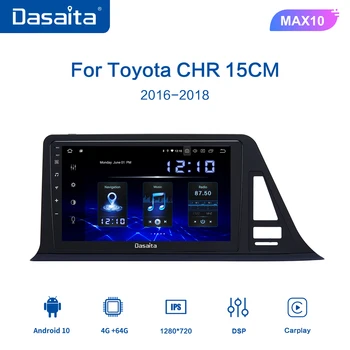 Dasaita Autoradio 1din Android 10.0 autorádia pre Toyota C-H CHR 2016 2017 2018 GPS Car Stereo 9