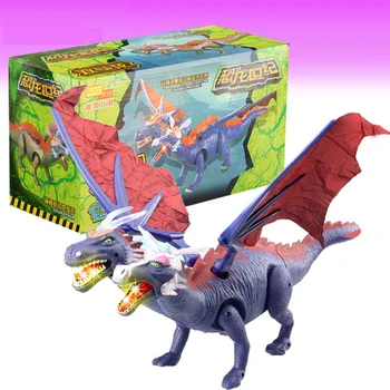 Deti elektrické hračky 6613 48 cm veľké veľkosti Dvojité čele Dračie krídla elektrické dinosaura chôdza hudby s chladné svetlo