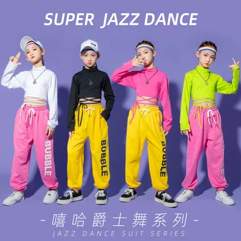 Dievčenské Jazz Dance Výkon Oblečenie Osobnosti Chodiť Zobraziť Vyhovovali Študentov Telesnej Prípravy Detí Hip-hop Móda, Oblečenie