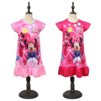 Disney Princezná Dievča Šaty Letné Oblečenie Deti Oblečenie detské Pyžamo Narodeniny Šaty Bežné Kostým Minnie Mouse 3-8Y