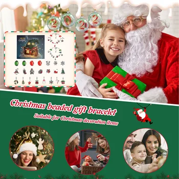 DIY Vianočné Odpočítavanie Kalendár Vynikajúce Tvorivé Vianočné Náramky Nevidiacich Boxy Vianočný Stromček Náramky Darčeky pre Ženy, Dievčatá