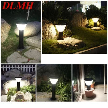 DLMH Moderné Vonkajšie Slnečné Trávnik Lampy Svietidlá LED Vodotesný, Terasa, Záhradné Svetlo pre Domáce Veranda, Vila