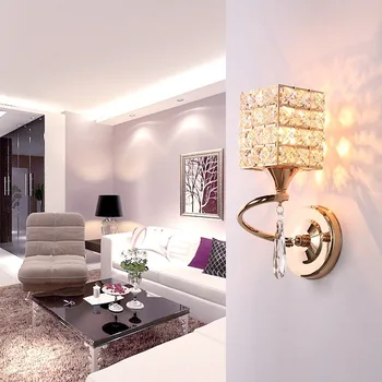 Európska moderný minimalistický jedáleň, obývacia izba uličkou stenu crystal teplé a romantickej spálni štúdia posteli nástenné svietidlo WJ1012