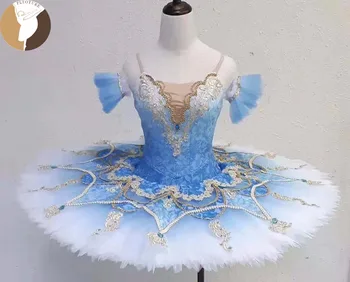 FLTOTURE Ženy Profesionálne Klasické Výkon Balet Tanier Tutu Blue Bird JY2514 svetlo Modrá Čipky Palacinka Tutus Na Predaj