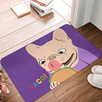 Frenchie Miluje Taco Rohožky Koberec koberec Mat Footpad Vaňa mat Non-slip wc, Balkón Salón odolné Umývateľný