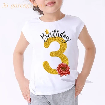 Happy Birthday Dieťa Oblečenie T Shirt Chlapcov, T Košele Číslo 2 3 4 5 6 T-košele, Topy pre Dievčatá T-shirt Deti Tshirt Deti Oblečenie