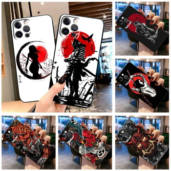 Japonské ženy samuraj Telefón puzdro Pre Apple iPhone 14 13 12 11 SE XS XR X 7 8 6 mini Plus Pro MAX 2020 Čiernym Krytom