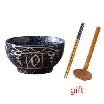 Japonský tvorivé riad set, komerčný bambusu klobúk keramické misy, domáce veľké ramen, ryža, cestoviny, polievky misa