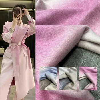 Jeseň Zima Gradient Farebné obojstranné Cashmere Textílie Módne Svetlo Luxusné Vysoké Kabát Oblečenie Súkromné Prispôsobené Textílie