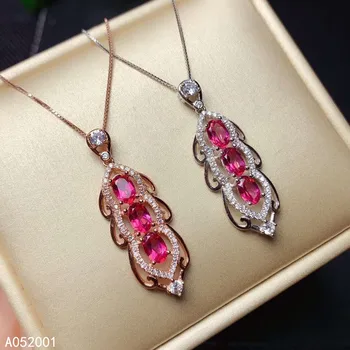 KJJEAXCMY jemné šperky prírodné ružové topaz 925 sterling silver ženy prívesok náhrdelník reťazca podporu test populárne