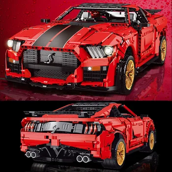 Kompatibilné s Lego High-Tech MOC-50047 Mustang GT500 SuperCar Stavebné Bloky Modely Závodných Vozidiel Tehly Deti, Hračky, Darčeky