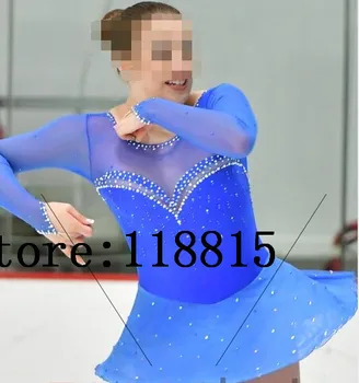 Korčuľovanie Šaty Dievčatá Súťaže Korčuľovanie Šaty Vlastné Ice Krasokorčuľovanie Šaty Modrej Deti Krasokorčuľovanie Šaty 2017 B24