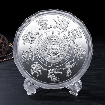 Kowloon mince, veľké disku ozdoby, kovové pamätné medailónky, suveníry z obchodného veľtrhu cestovného ruchu