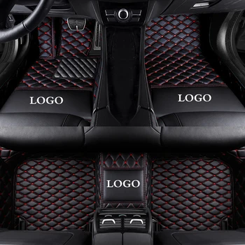 kožené Vyšívané logo auta podlahové rohože pre Dodge Nabíjačku 2014 2015 2016 2017 2018 Vlastný štýl pokrýva koberec