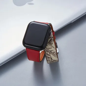 Kúpiť si Jeden voľný Kožené Slučky pre Apple Hodinky Strap8 7 6 5 4SE Iwatch Tlač Kapela 45 mm 44 mm 42mm 38 mm 40 mm 41mm