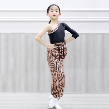 Latinskej Praxi Nosenie Zebra Dievčatá Nastaviť Tango Tanečný Nosenie Fáze Kostým značkové Oblečenie Salsa Tanec Outfit Modernej Dancewear DL7684
