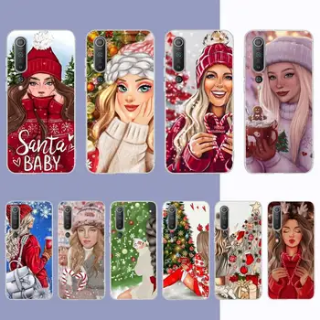 MaiYaCa Krásne Dievča Vianočné Telefón puzdro pre Samsung S21 A10 pre Redmi Poznámka 7 9 pre Huawei P30Pro Česť 8X 10i kryt
