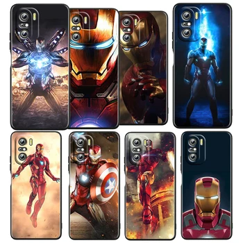 Marvel Iron Man Pre Xiao Redmi K50 K40 Herné K30 K20 Pro 5G 10X 9T 9A 9C TPU Soft Black Telefón Prípade Coque Capa Kryt Plášťa