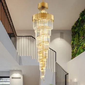 Moderné Krištáľový Luster pre Schodisko, Veľká Chodba Cristal Lampa Luxusné Domova Vnútorné Osvetlenie s Dlhým Reťazcom Svietidlo
