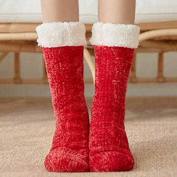 Muži Ženy Črievičku Ponožky Ultra-Plyšové Fleece Anti-Slip Zime Teplé Vysoké Ponožky