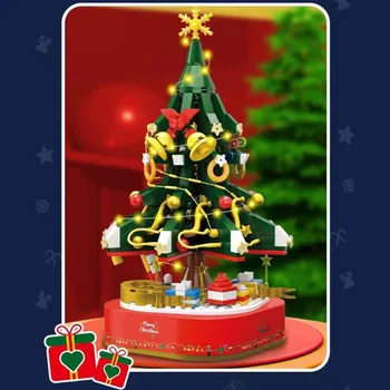 NA SKLADE Vianočné Série JXL802 JXL803 JXL804 Santa Claus Music Box Strom Model Stavebné kamene, Tehly Deti Hračky pre Deti, Darčeky