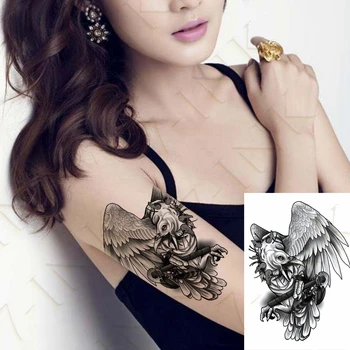Nepremokavé Dočasné Tetovanie Nálepky Eagle Krídlo Mesiac Vlk Kvet Totem Falošné Tatto Flash Tetovanie Späť Nohu, Rameno Umenia pre Ženy Muži