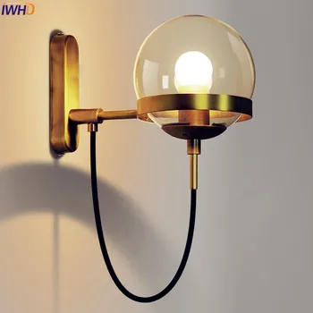Nordic Moderné LED Nástenné Svietidlo Kúpeľňa Spálňa Medi sklenenú Guľu Vintage Nástenné Svietidlá Wandlamp Sconces Arandela LED Schodisko Svetlo