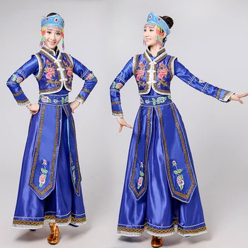 Nová Etapa Výkon nosiť Tradičné trávnych porastov Ľudí šaty Žien tanečné Kostýmy, Šaty Klasické Čínske Ľudové Tanečné oblečenie