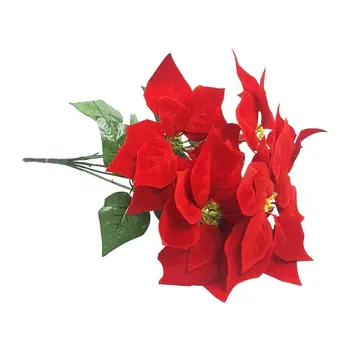 Nové Remeselníci Domáce Dekorácie Strana Navrhne Poinsettia Ornament Vianočný Darček Vianočný Stromček, Umelé Kvety Decor