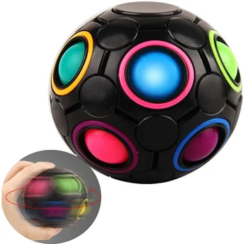 Nový Dizajn, 2 V 1 Rotujúce Stres Puzzle Top Rainbow Loptu Kúzlo Dúhy Loptu Infinity Fidget Spinner Hračky Magic Cube Puzzle Ball
